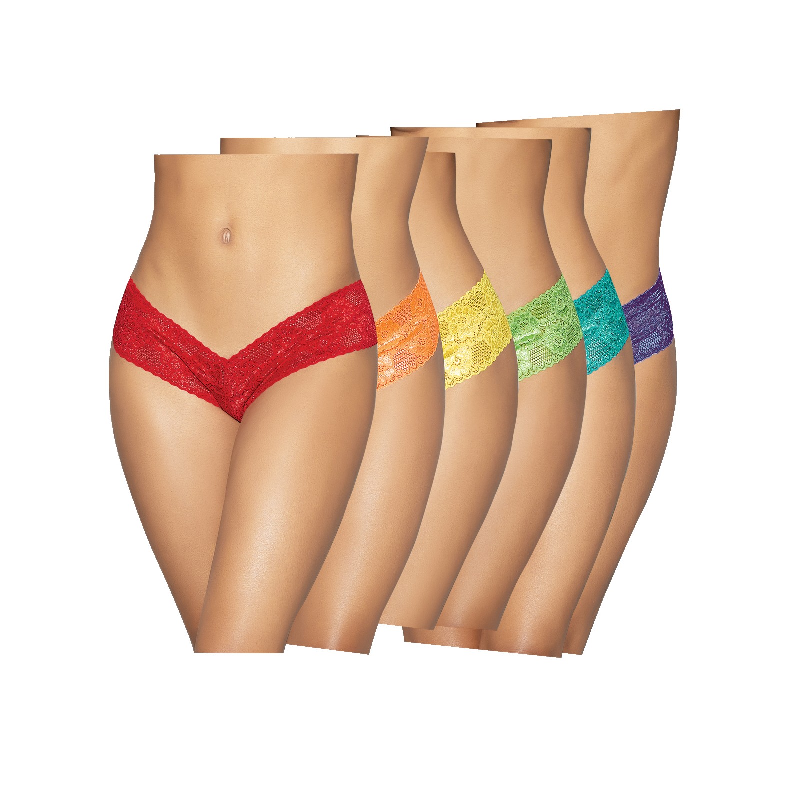 Vibrant Neon Pride Panties 6 Pack