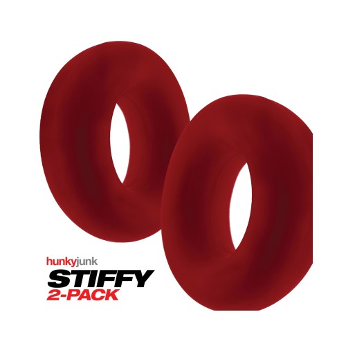 Hunky Junk Stiffy Pack de 2 Anillos para el Pene - Cherry Ice