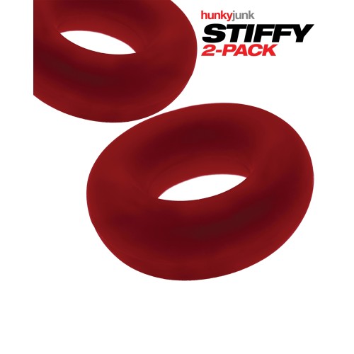 Hunky Junk Stiffy 2 Pack Cockrings - Cherry Ice