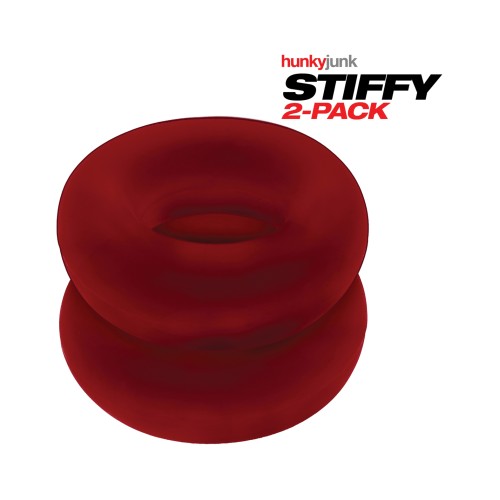 Hunky Junk Stiffy Pack de 2 Anillos para el Pene - Cherry Ice