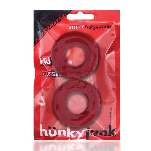 Hunky Junk Stiffy Pack de 2 Anillos para el Pene - Cherry Ice