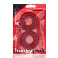 Hunky Junk Stiffy Pack de 2 Anillos para el Pene - Cherry Ice