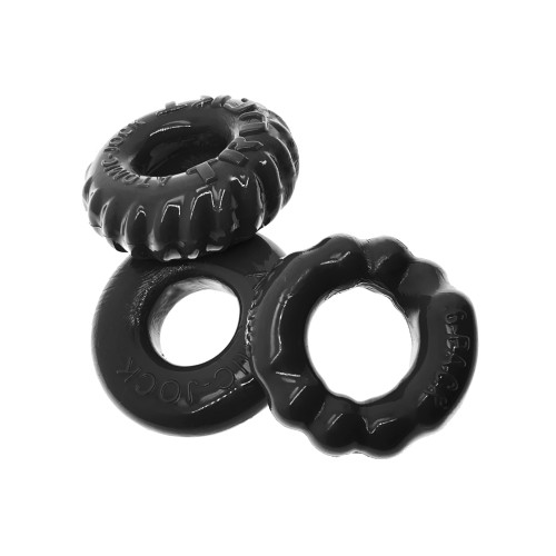 Kit de 3 Cockrings Oxballs Bonemaker Negro