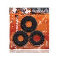 Oxballs Bonemaker 3 Pack Cockring Kit Black