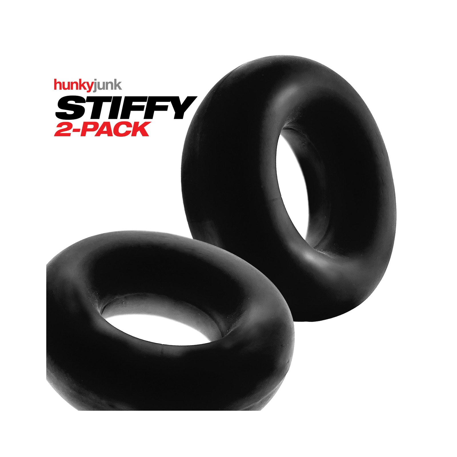 Hunky Junk Stiffy 2 Pack Cockrings in Tar Ice