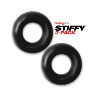 Hunky Junk Stiffy 2 Pack Cockrings in Tar Ice