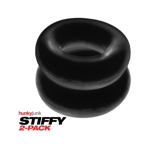 Hunky Junk Stiffy 2 Pack Cockrings in Tar Ice