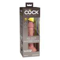 King Cock Elite Dual Density Silicone Dildo 6 Inch Light