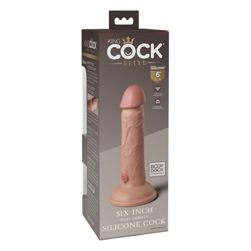 Dildo Silicona Doble Densidad King Cock Elite 6 Pulgadas Claro