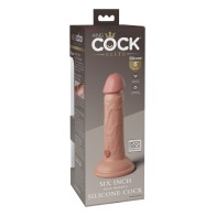 Dildo Silicona Doble Densidad King Cock Elite 6 Pulgadas Claro