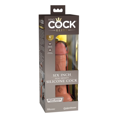 Dildo Silicone Densidad Doble King Cock Elite 6 Beige