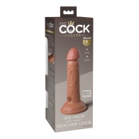 Dildo Silicone Densidad Doble King Cock Elite 6 Beige