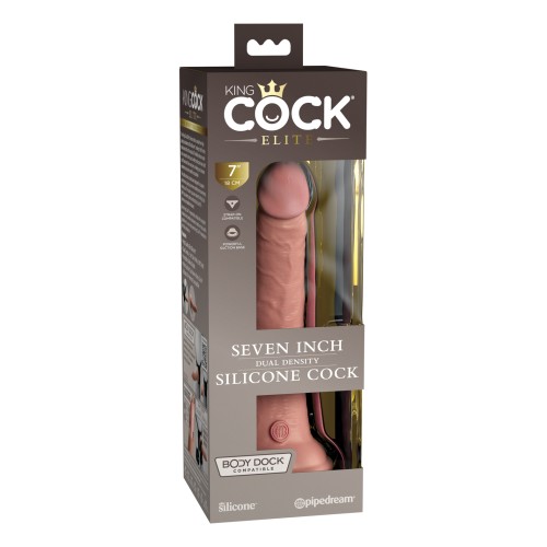 King Cock Elite 7 pulgadas Consolador de Silicona de Doble Densidad Claro