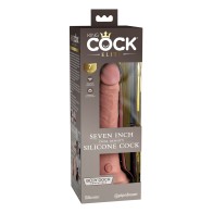 King Cock Elite 7 pulgadas Consolador de Silicona de Doble Densidad Claro