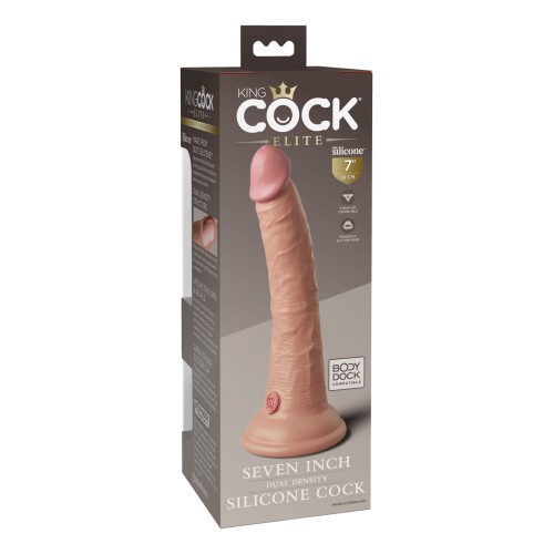 King Cock Elite 7 pulgadas Consolador de Silicona de Doble Densidad Claro