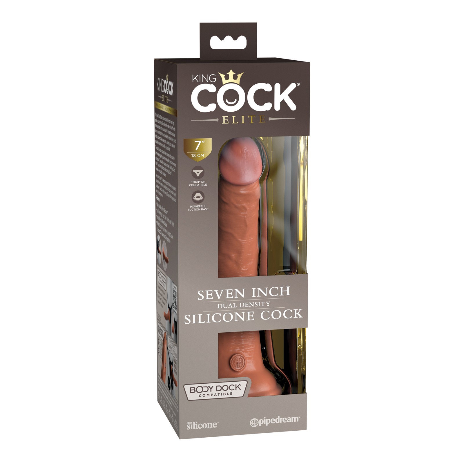 Dildo King Cock de 7 Pulgadas Dual Density en Bronceado