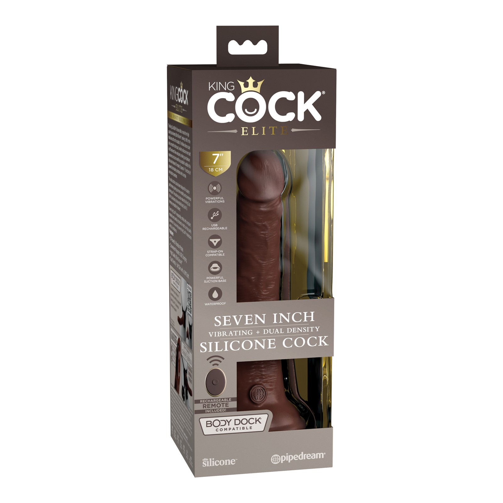 King Cock Elite 7 Inch Dual Density Vibrating Cock