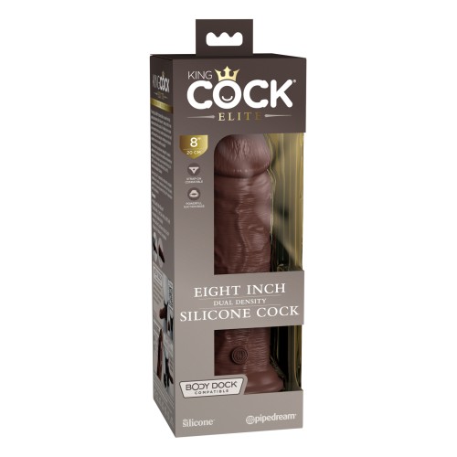 King Cock Elite Dildo de Silicona Doble Densidad de 8 Pulgadas Marrón