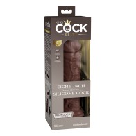 King Cock Elite 8 Inch Dual Density Silicone Cock Brown