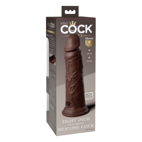 King Cock Elite Dildo de Silicona Doble Densidad de 8 Pulgadas Marrón