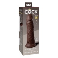 King Cock Elite Dildo de Silicona Doble Densidad de 8 Pulgadas Marrón