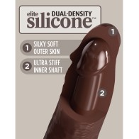 King Cock Elite 8 Inch Dual Density Silicone Cock Brown