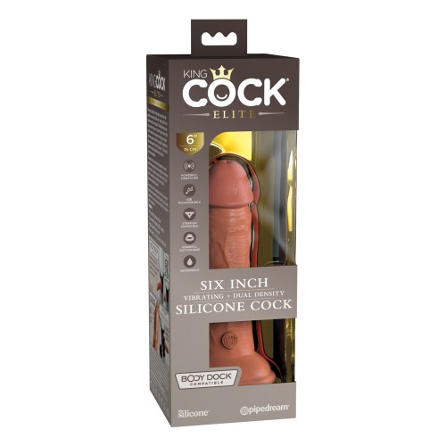 King Cock 6" Dual Density Vibrator Tan