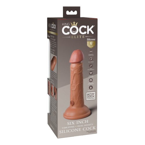 King Cock 6" Dual Density Vibrator Tan