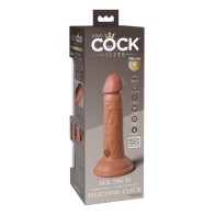 King Cock 6" Dual Density Vibrator Tan