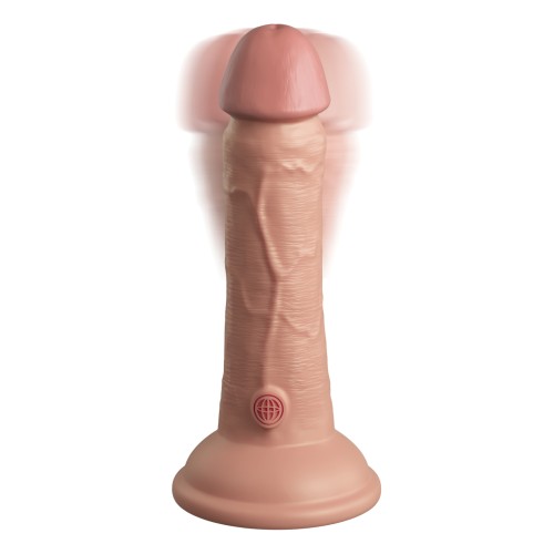 King Cock Elite Dildo de Silicona Vibrante de 6" Densidad Doble - Claro