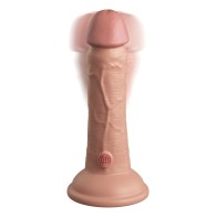 King Cock Elite 6" Dual Density Vibrating Dildo - Light