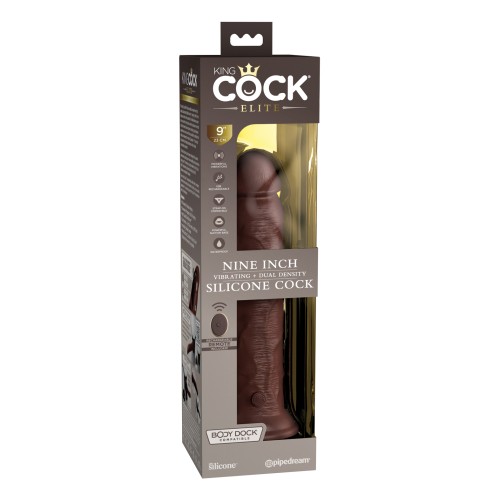 King Cock Elite 9 Pulgadas Dildo Vibrante de Silicona - Control Remoto