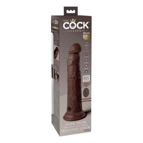 King Cock Elite 9 Pulgadas Dildo Vibrante de Silicona - Control Remoto