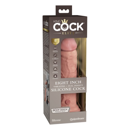 Dildo Vibrador de Silicona King Cock Elite de 8" - Placer Premium