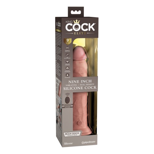 Dildo Vibrador de Silicona de Densidad Dual King Cock Elite 9"