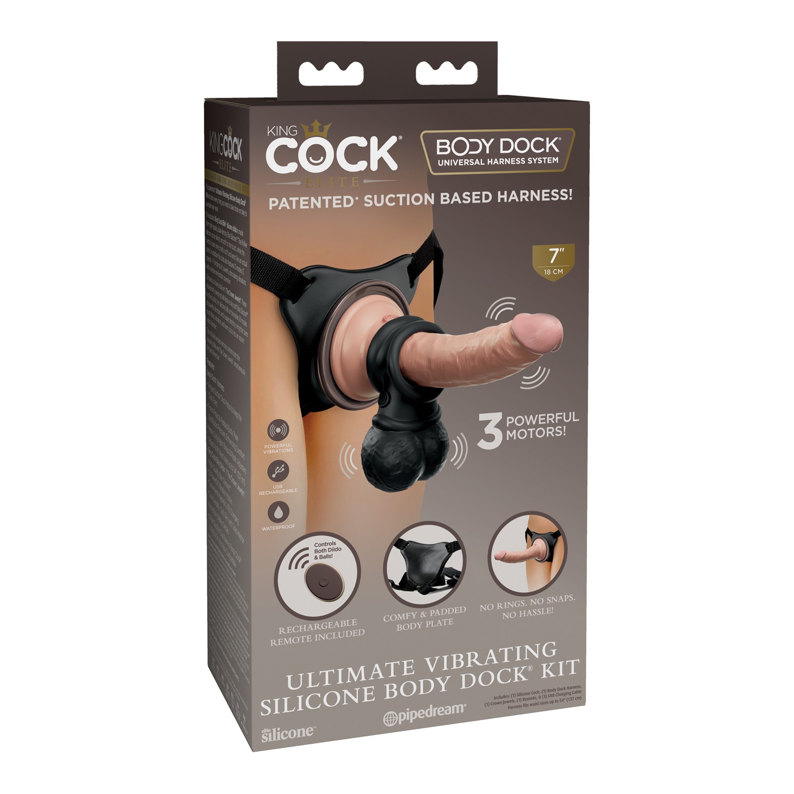 King Cock Elite Vibrating Body Dock Kit - Remote