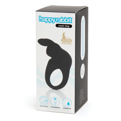 Happy Rabbit Rechargeable Cock Ring in Black