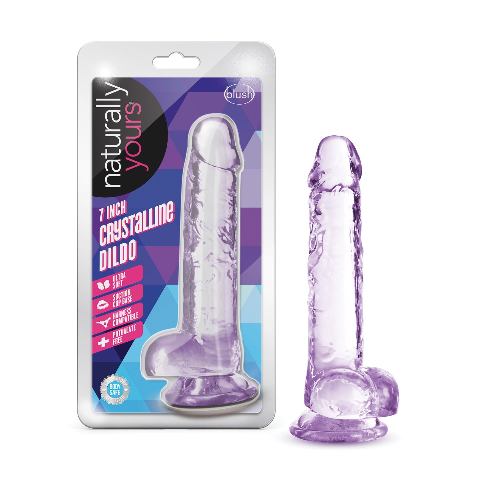 Blush Naturally Yours 7" Crystalline Dildo Amethyst