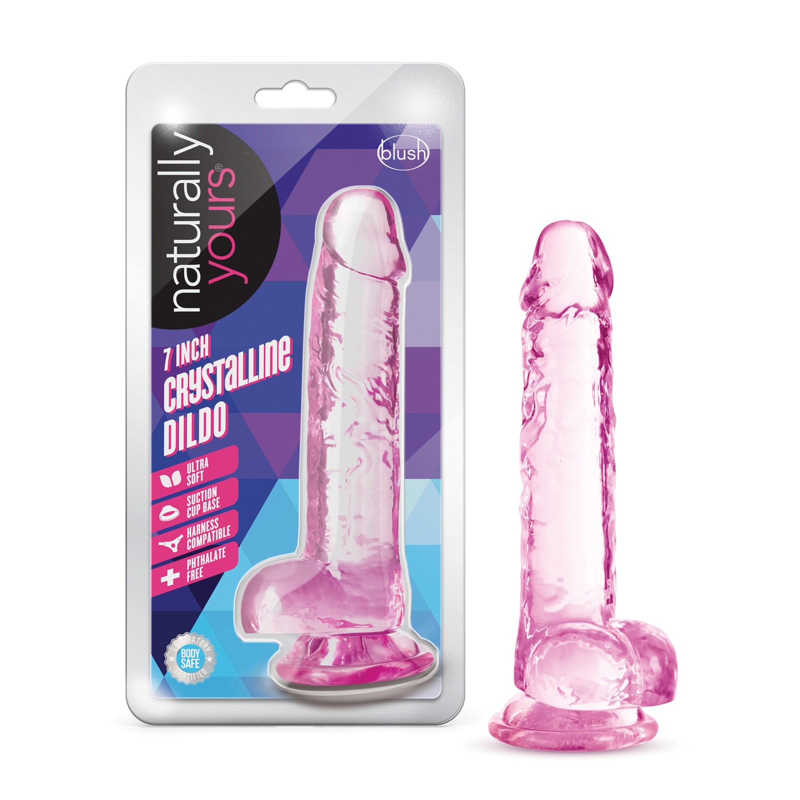 Dildo Crystalline de 7" Naturally Yours - Placer Realista