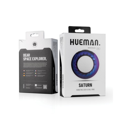 Hueman Saturn Vibrating Cock/Ball Ring - Purple