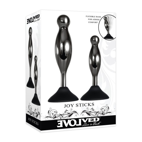 Evolved Joy Sticks 2 pc Plug Set - Black/Chrome