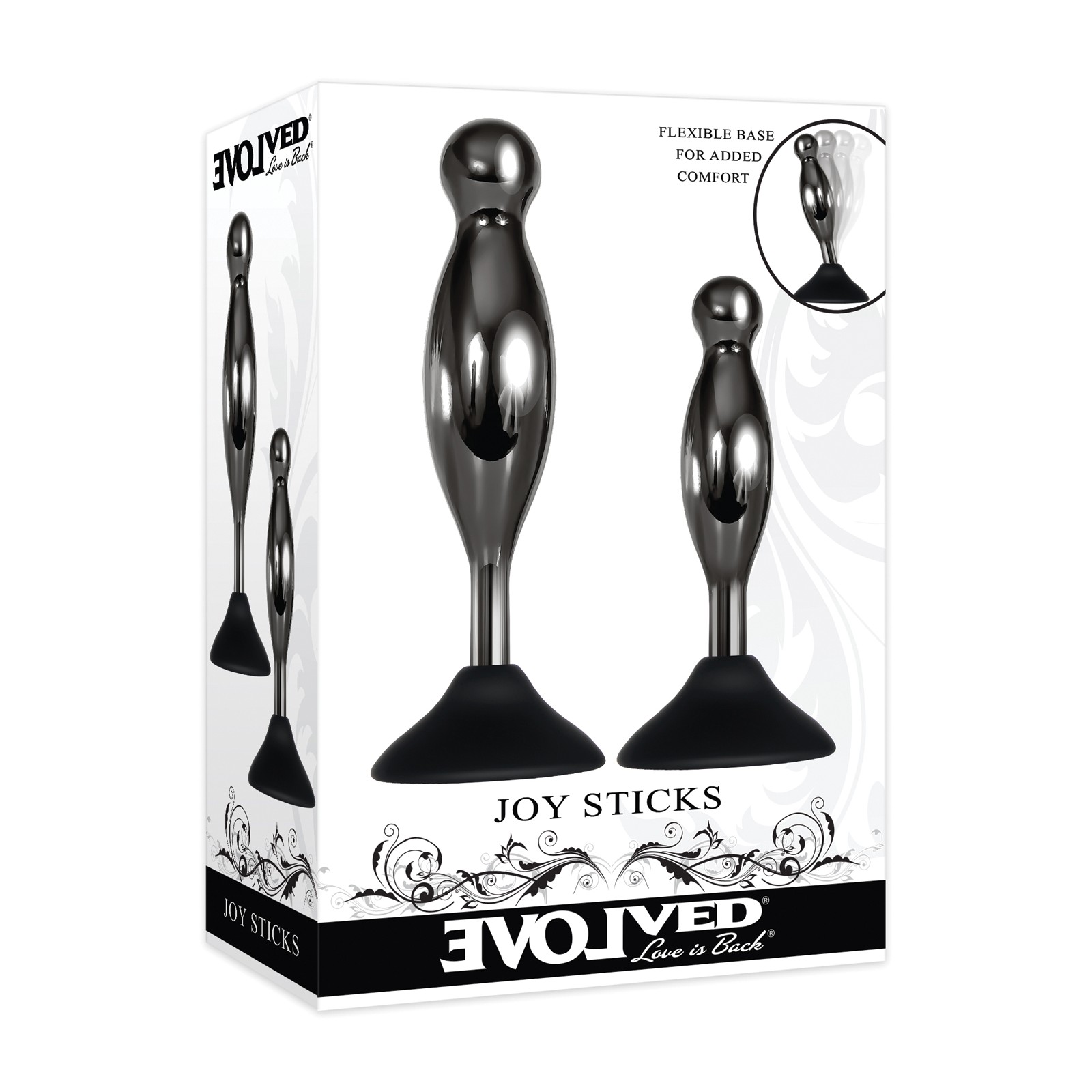 Evolved Joy Sticks 2 pc Plug Set - Black/Chrome