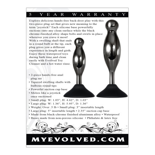 Evolved Joy Sticks 2 pc Plug Set - Black/Chrome