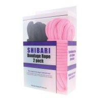 Plesur Cotton Shibari Bondage Rope 2 Pack - Black/Pink