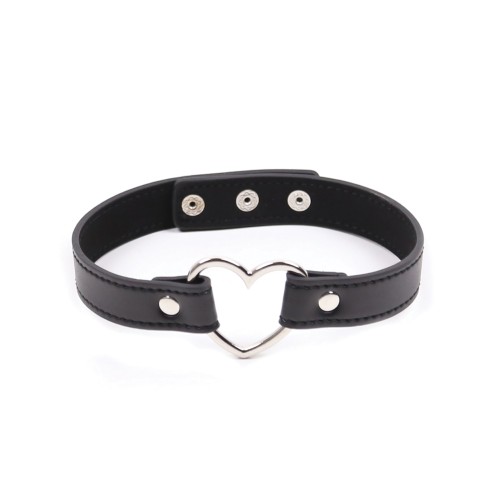 Plesur PVC Heart Connector Choker - Black