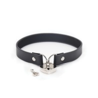 Plesur PVC Heart Lock Collar Black