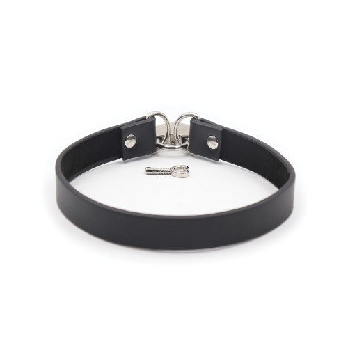 Plesur PVC Heart Lock Collar Black