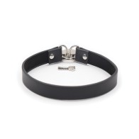 Plesur PVC Heart Lock Collar Black