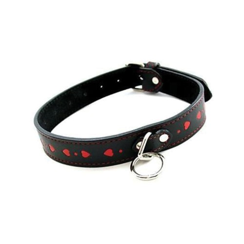 Collar Plesur Corazones Negro Rojo - Accesorio Elegante