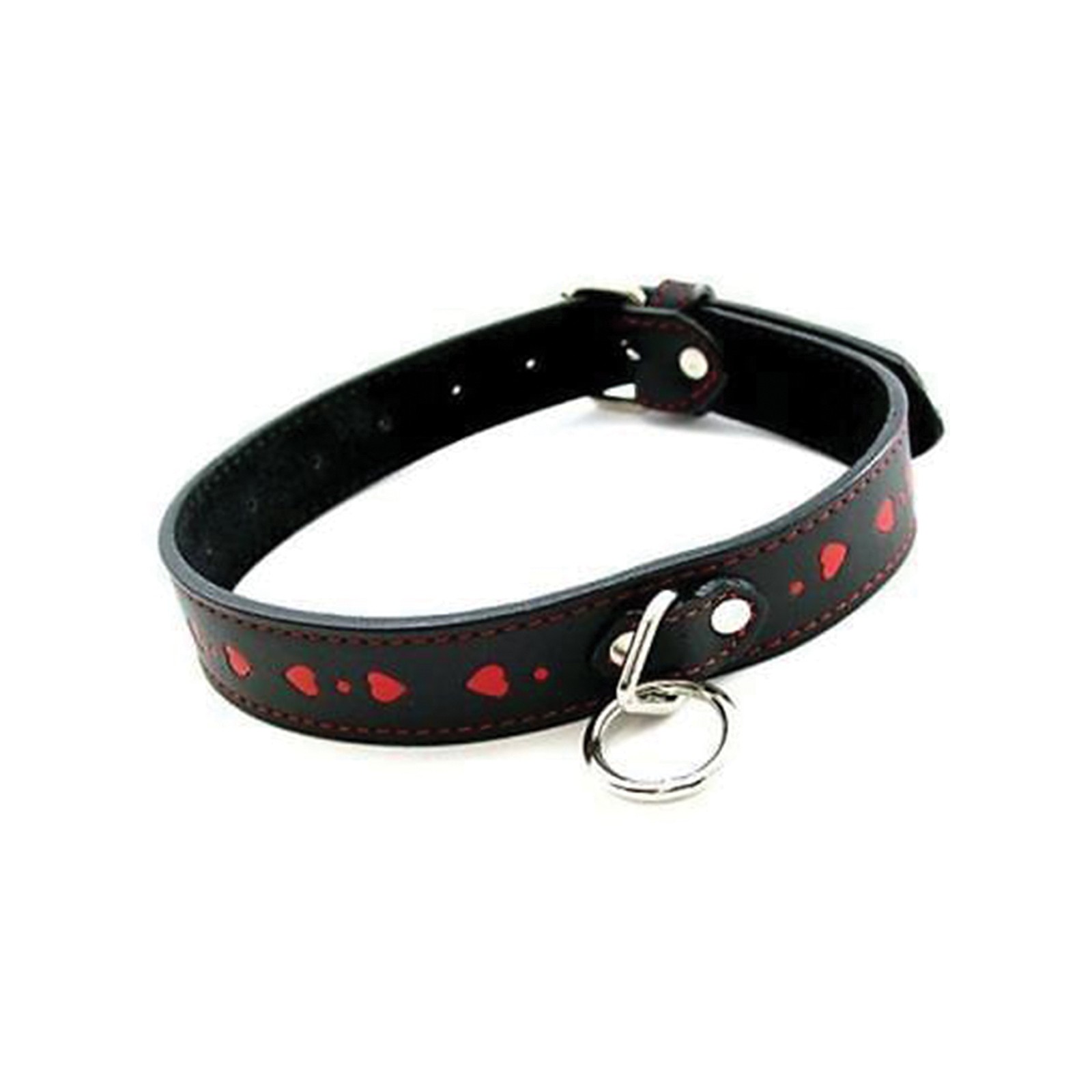 Plesur Hearts Collar Black Red - Elegant Accessory